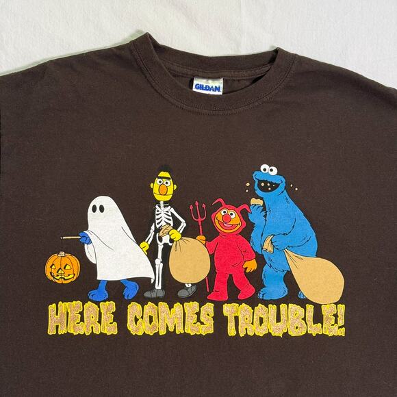 Y2K Sesame Street Halloween T-Shirt - M - Picture 2 of 4